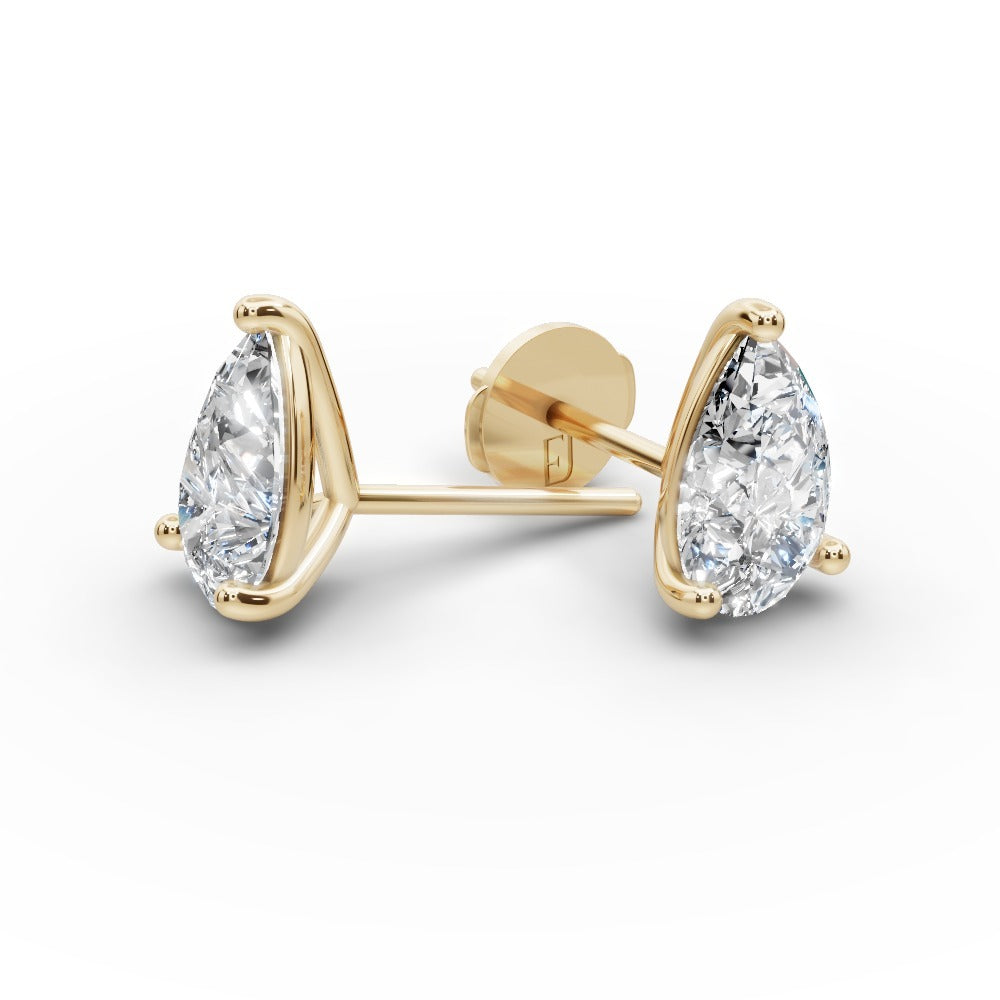 Pear Diamond Stud Earrings