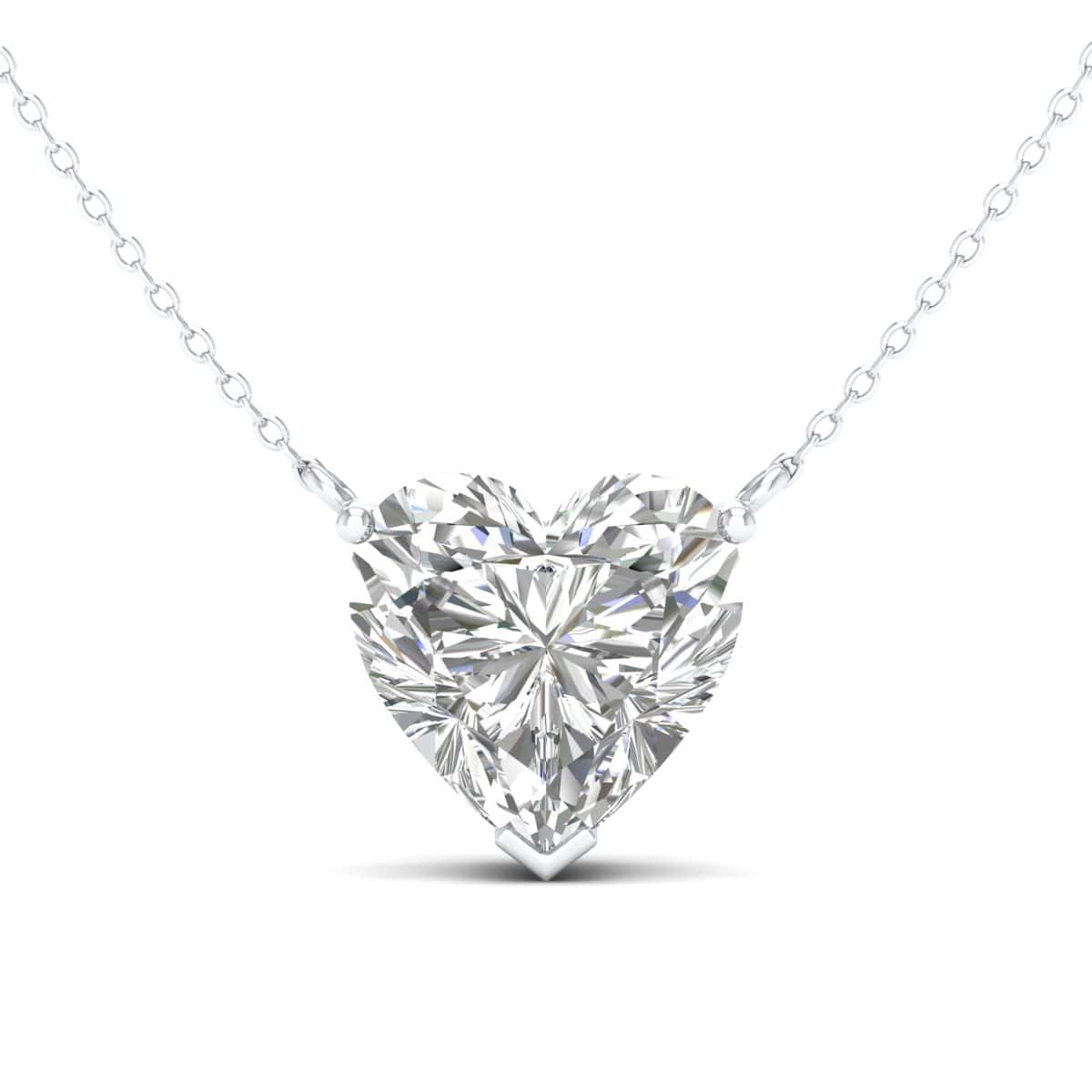 Heart Diamond Solitaire Necklace