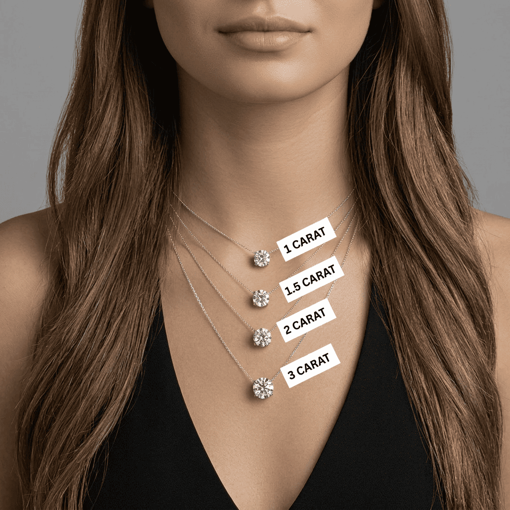 Solitaire Necklace Round Diamond