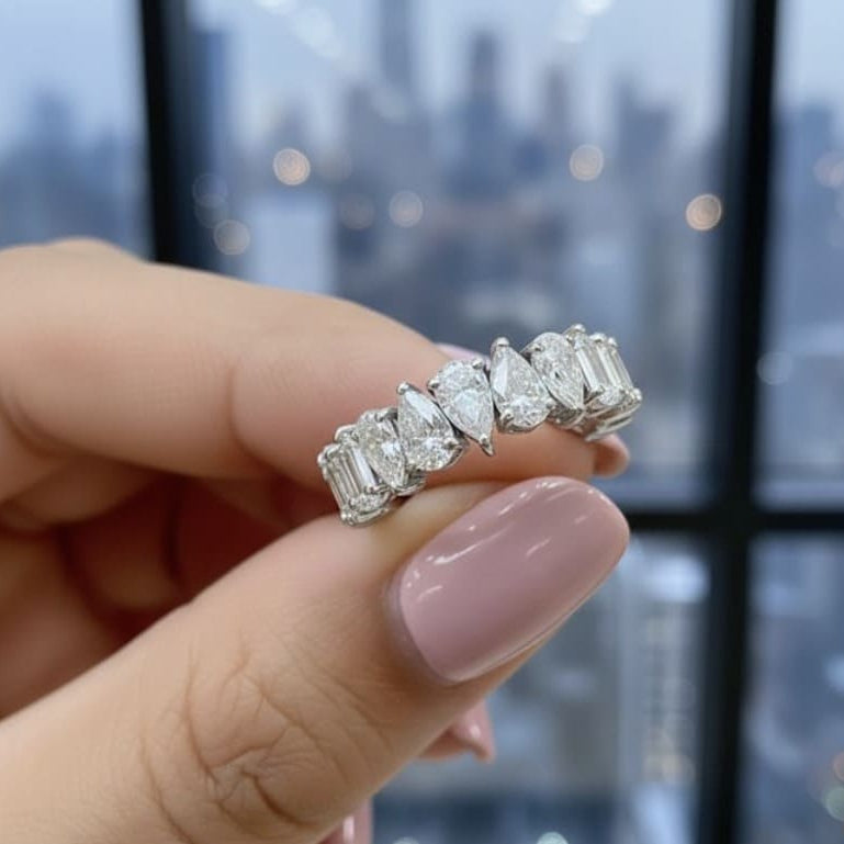 Up and Down Pear Eternity Ring