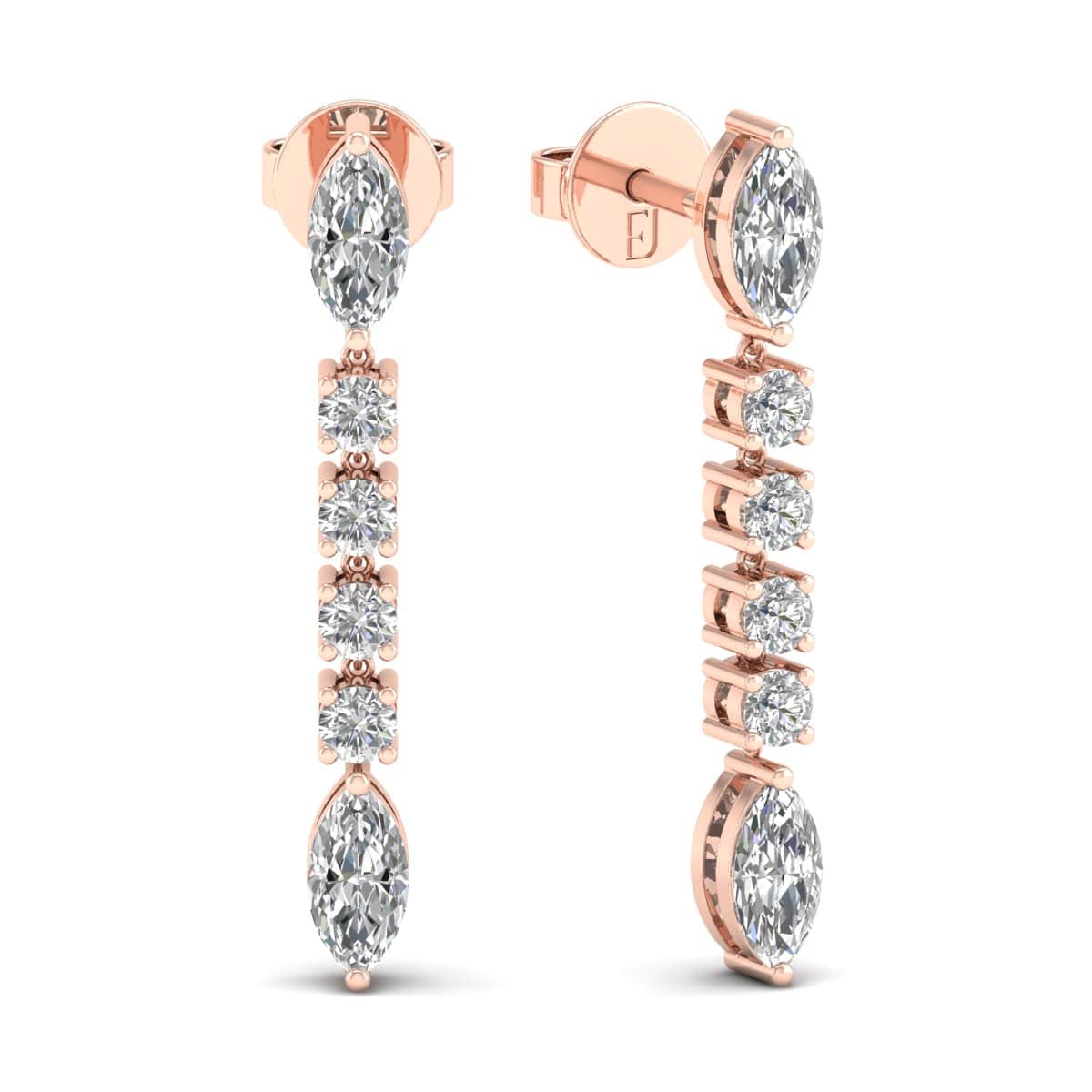 Cascade Earrings Marquise Diamonds
