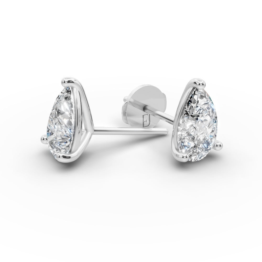 Pear Diamond Stud Earrings