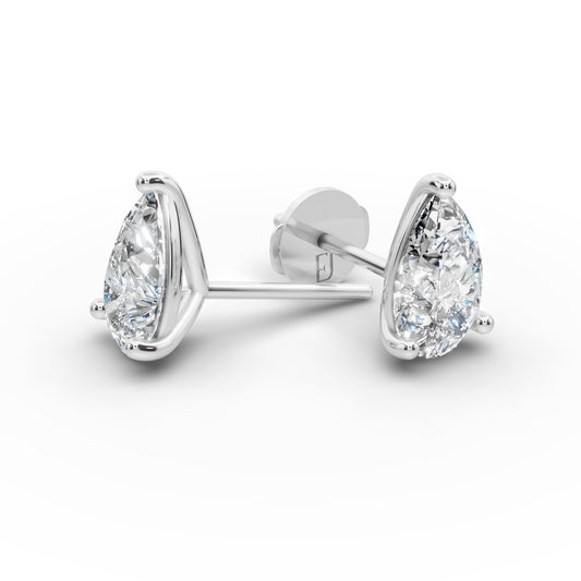 Pear Diamond Stud Earrings