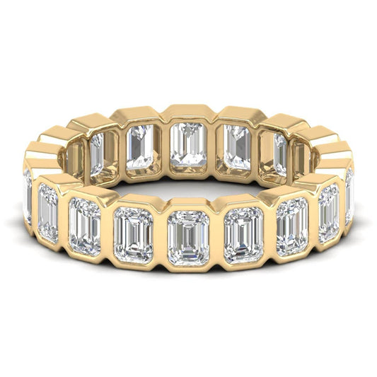 Bezel Emerald Diamond Ring