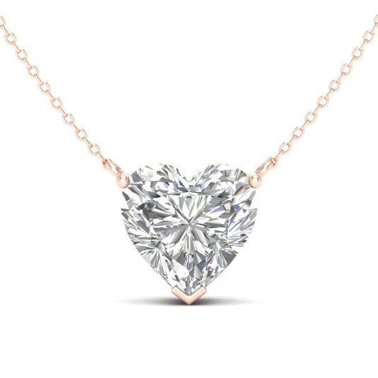 Heart Diamond Solitaire Necklace