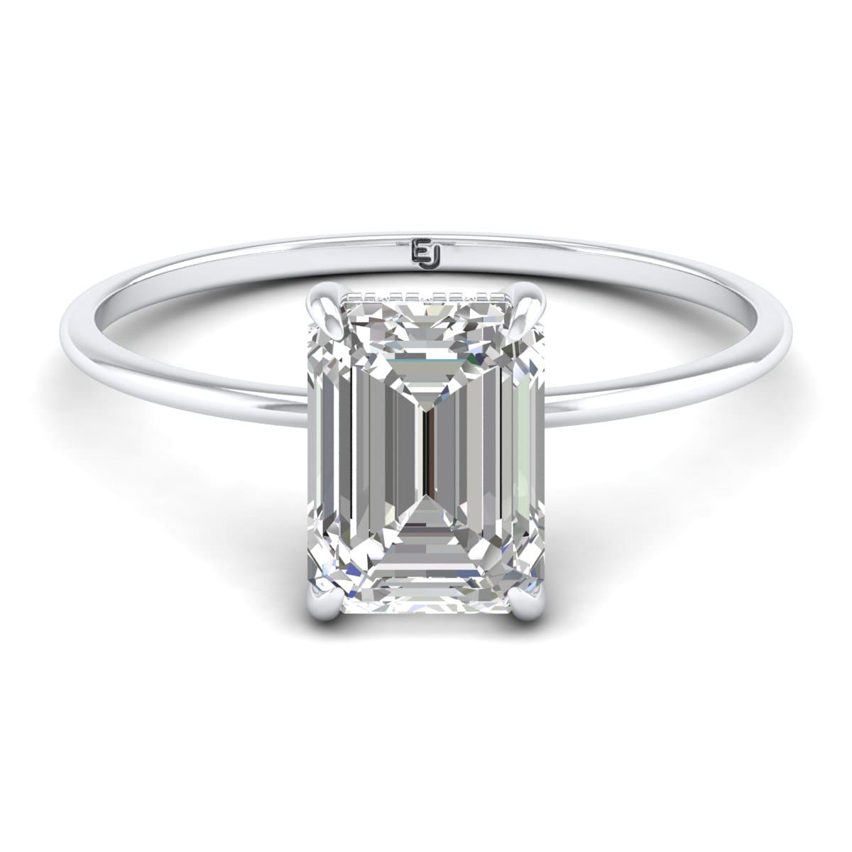 Certified Emerald Cut Solitaire Engagement Rings