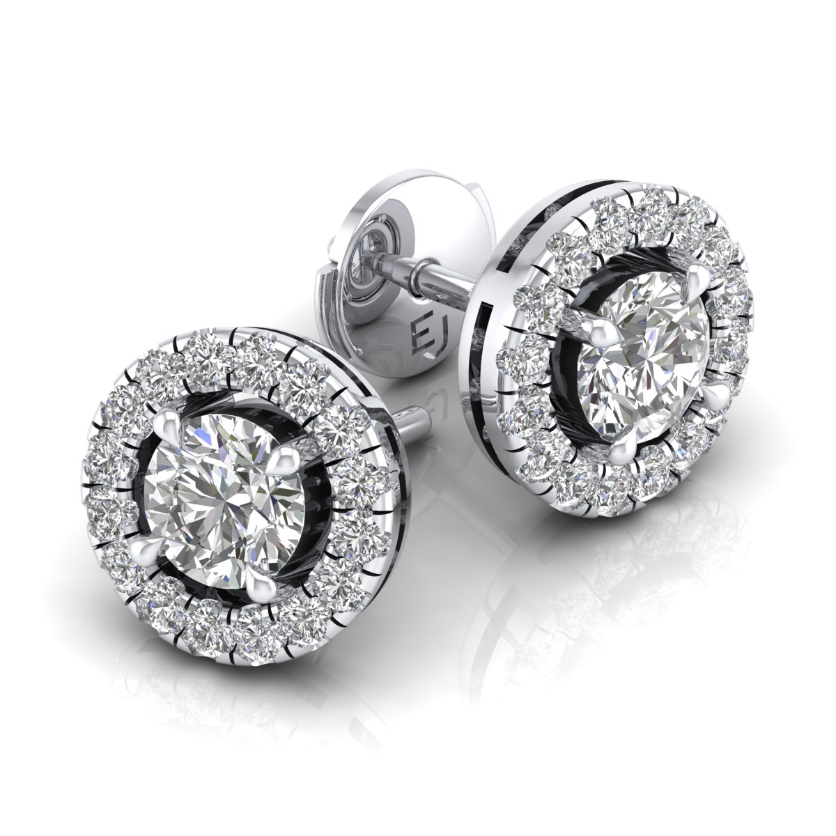 Real Diamonds Daily Wear CVD Diamond Round Cut Halo Stud Earring For Women,  3.20gm at Rs 73279.99/pair in Surat