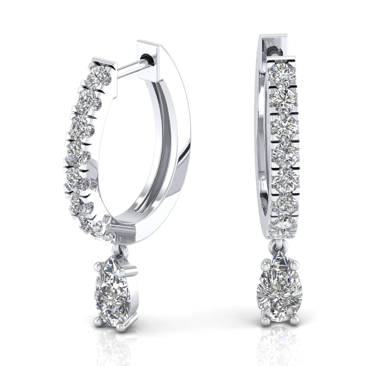 Diamond Drop Huggie Earrings - Etika Jewels