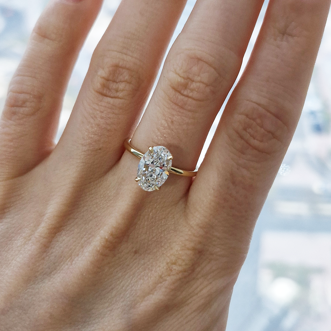 KENZA Certified Diamond Oval Ultra thin Ring