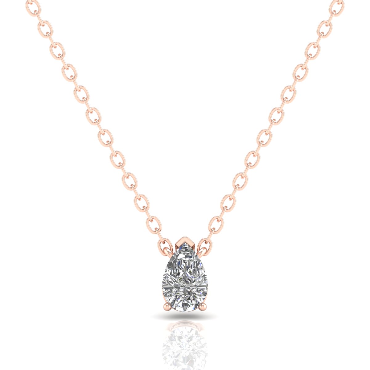 Diamond Pear Solitaire Necklace - Etika Jewels