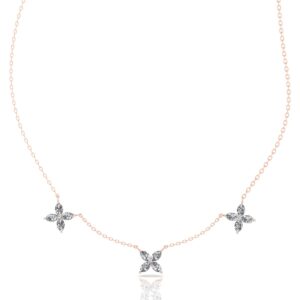flower shaped_rose gold_Diamond necklace_etika_jewels_Dubai_abudhabi_jewellery_shop online_diamonds_labgrown_sustainable