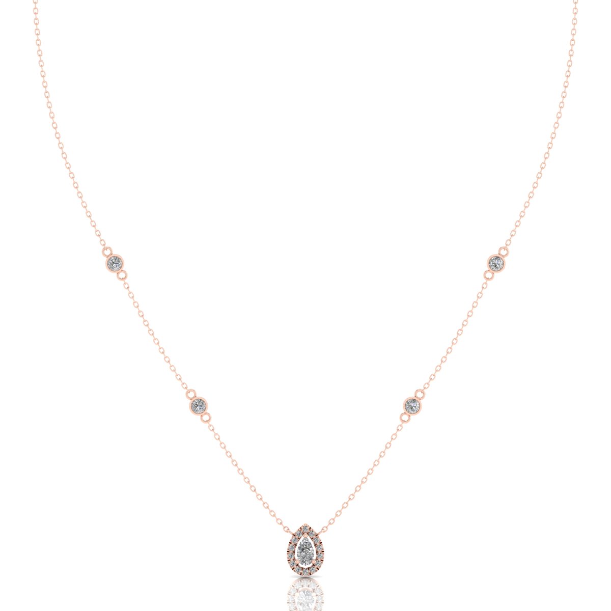IGI Certified Diamond Pear Cut Necklace