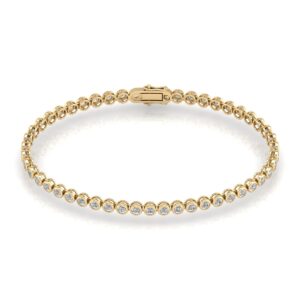 Certified Bezel Diamond Tennis Bracelet 3CT