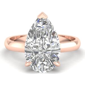 AMEERA: Pear Cut diamond solitaire thick Band