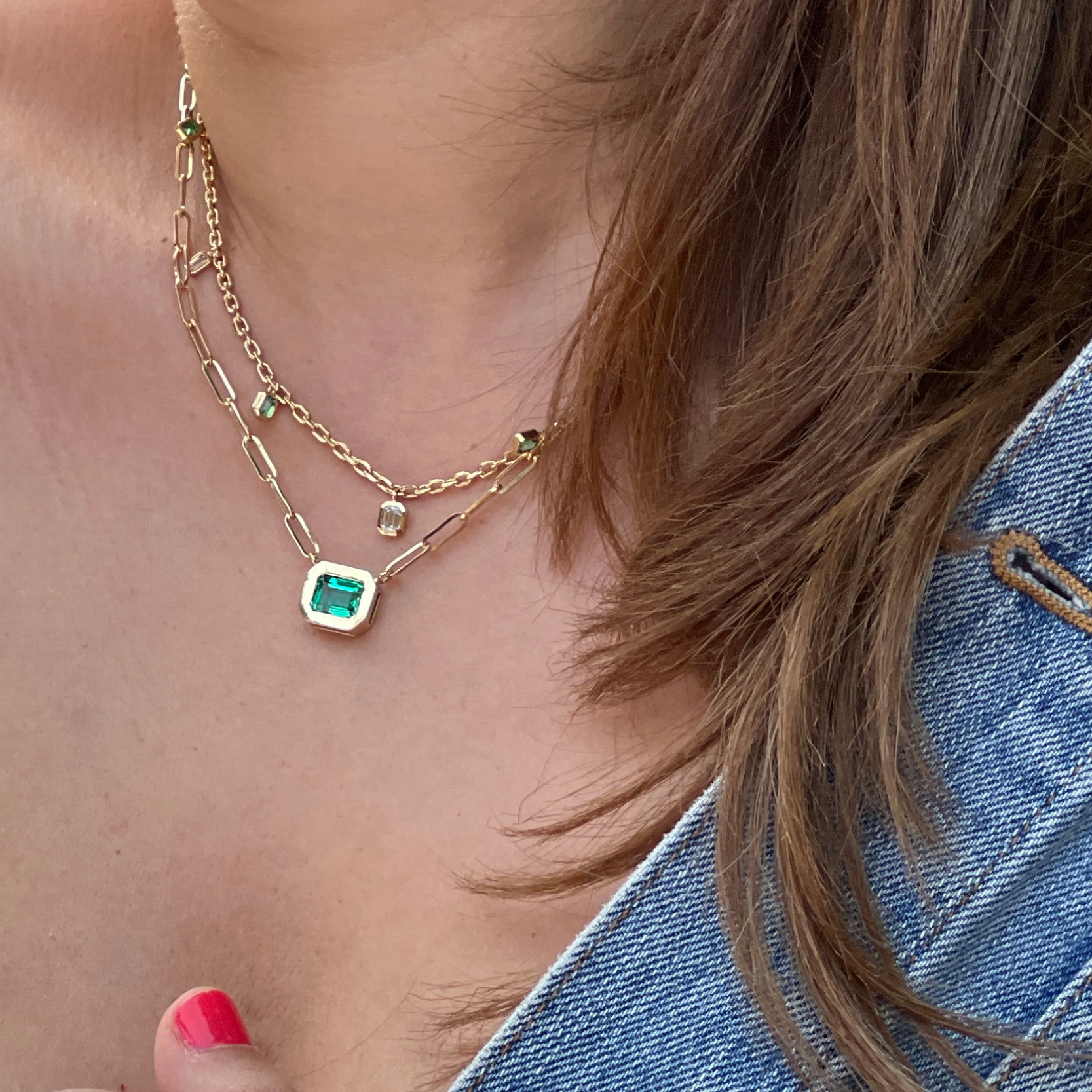 2 hot sale gemstone necklace