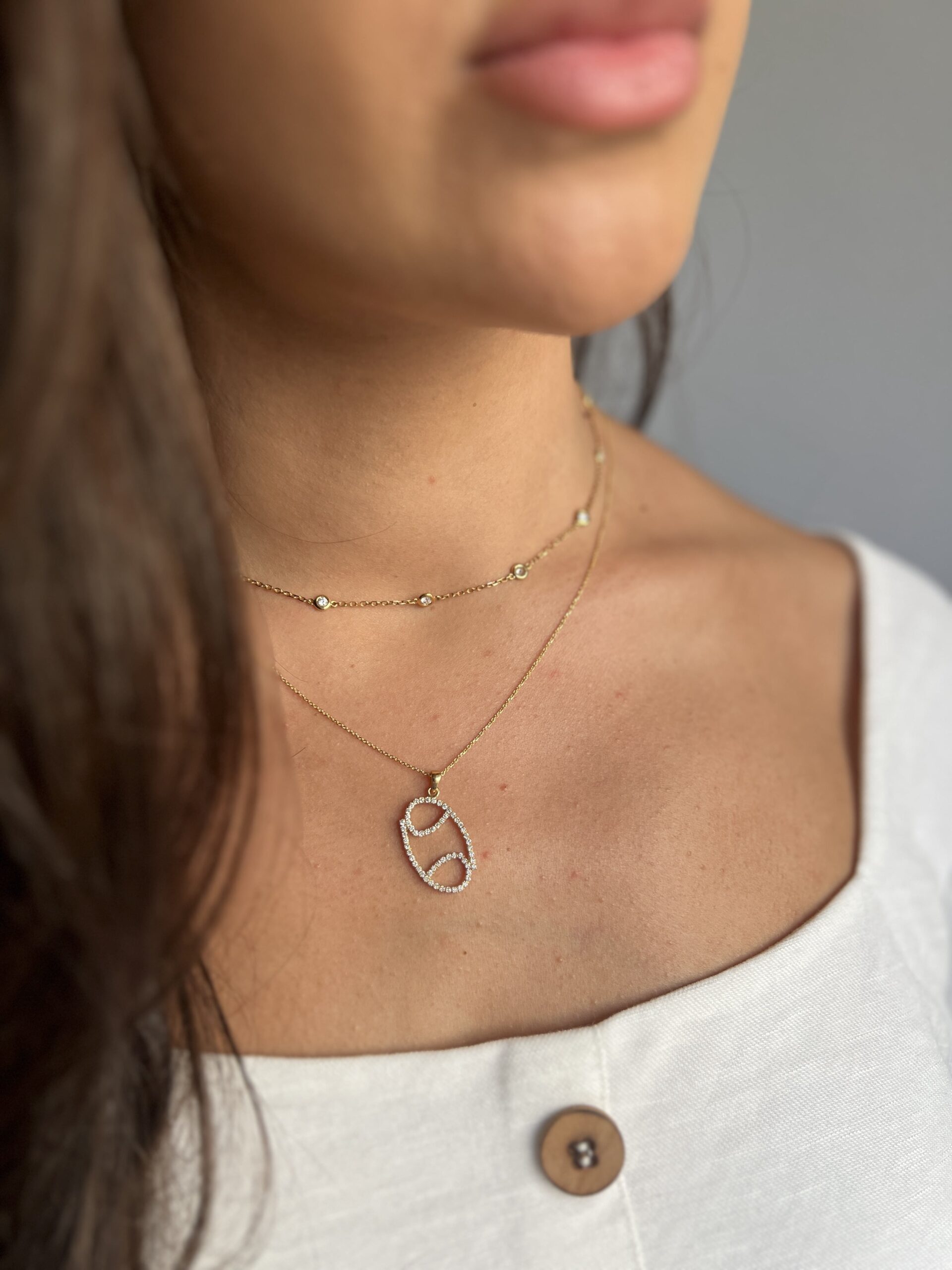 OIDEA Gemini Zodiac Necklace - 18K Gold Plated Stainless Steel Constellation Pendant