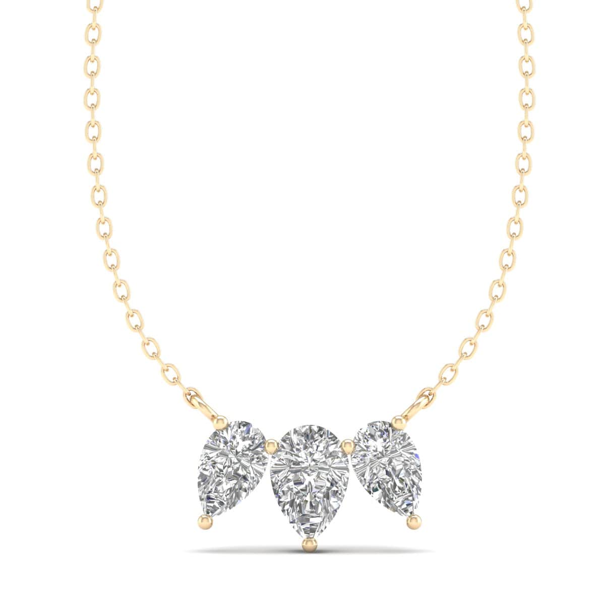 Princess-Cut Diamond Three Stone Pendant | Angara