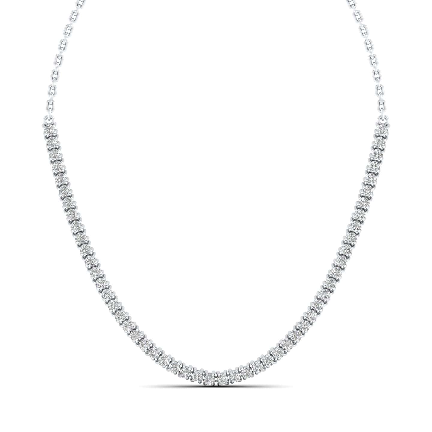 Diamond Solitaire X Baguette Half Tennis Necklace 14K – Adina Eden