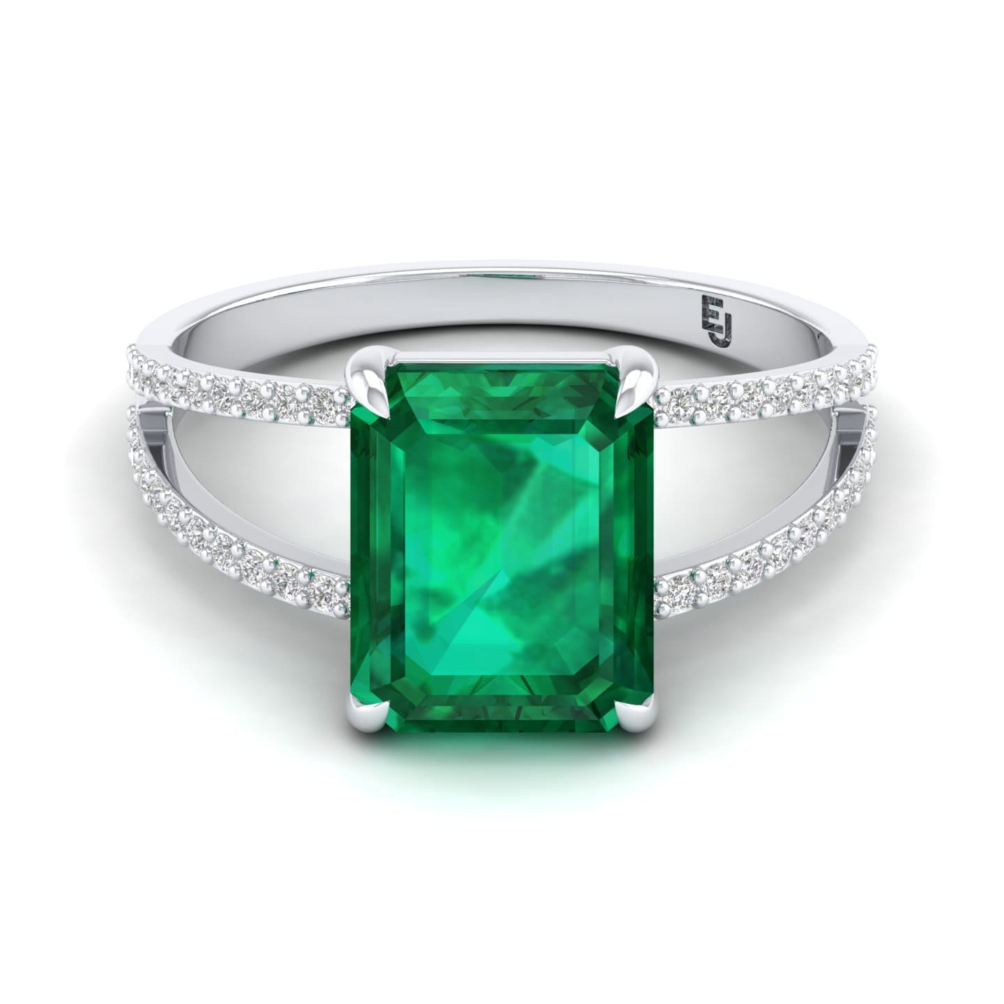 engagement rings with diamonds and emeralds