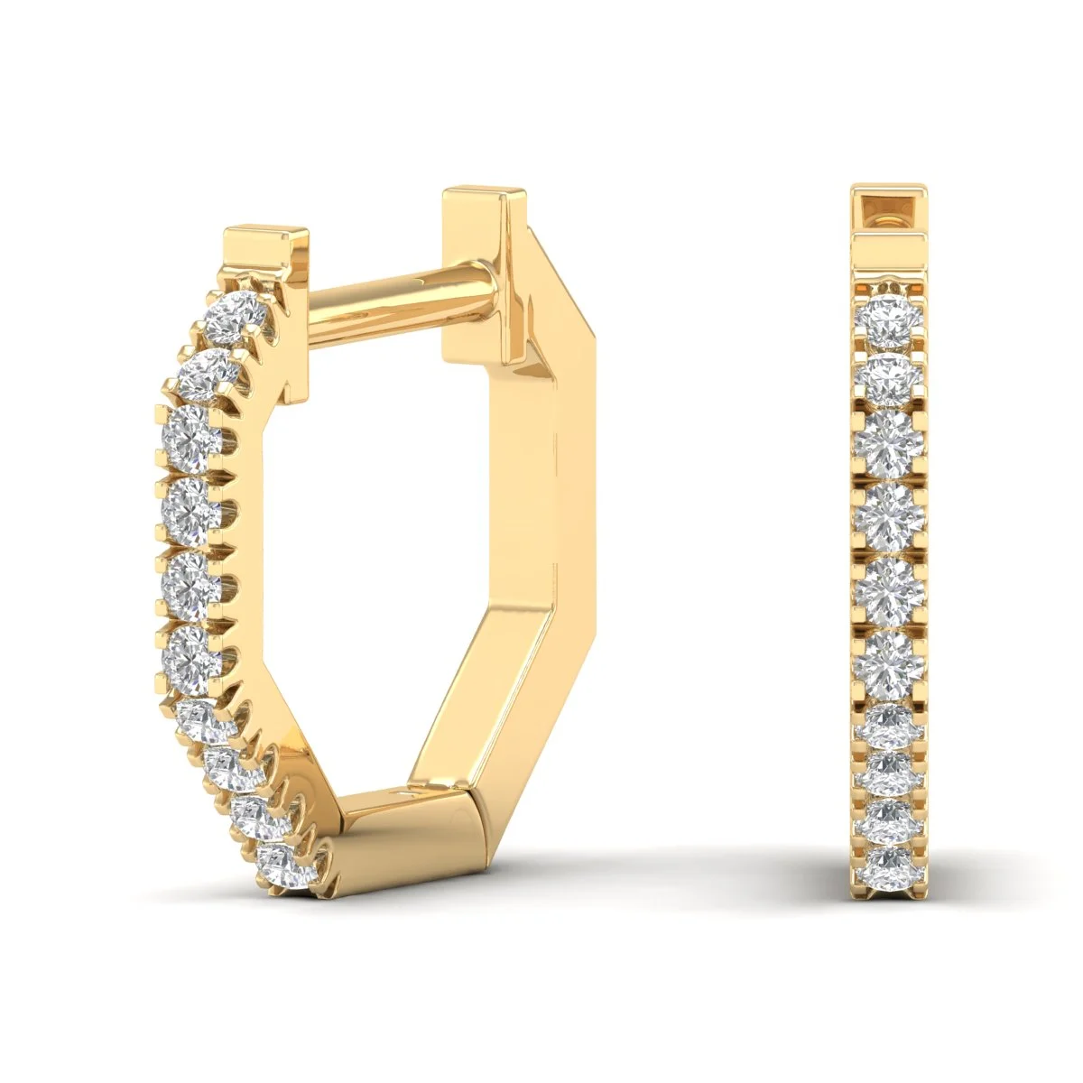 Diamond huggies yellow gold on sale