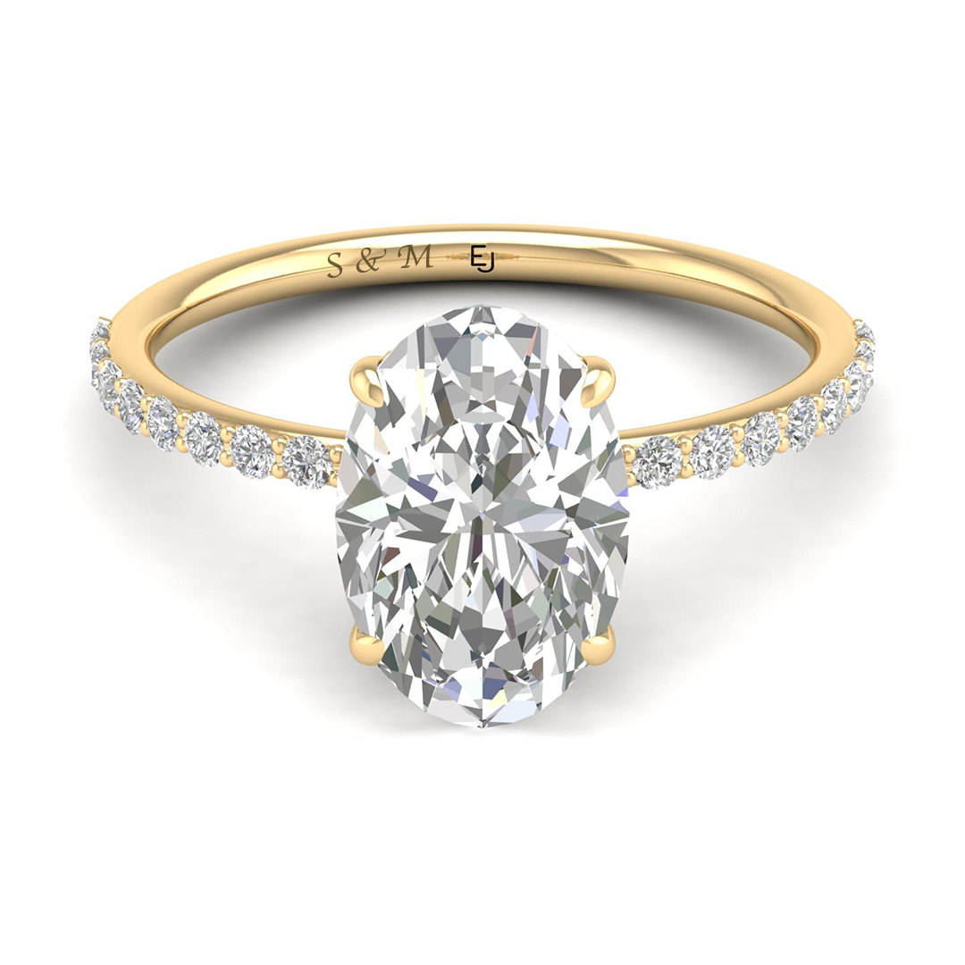 oval diamond_Yellow gold_18K_labgrown_diamond_engagement ring_engraving_jewellery_ETIKA Jewels_Dubai_Abu Dhabi