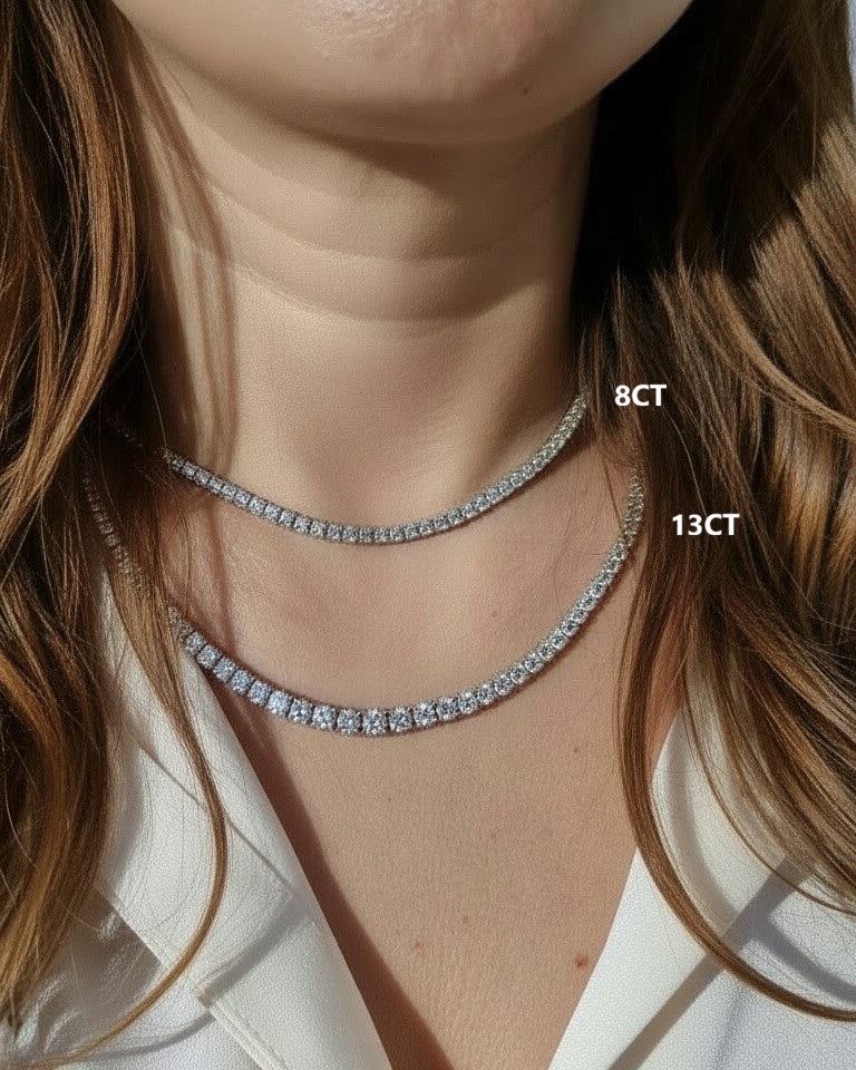 Tennis Necklace 8ct 13ct Tennis Necklace 8ct 13ct