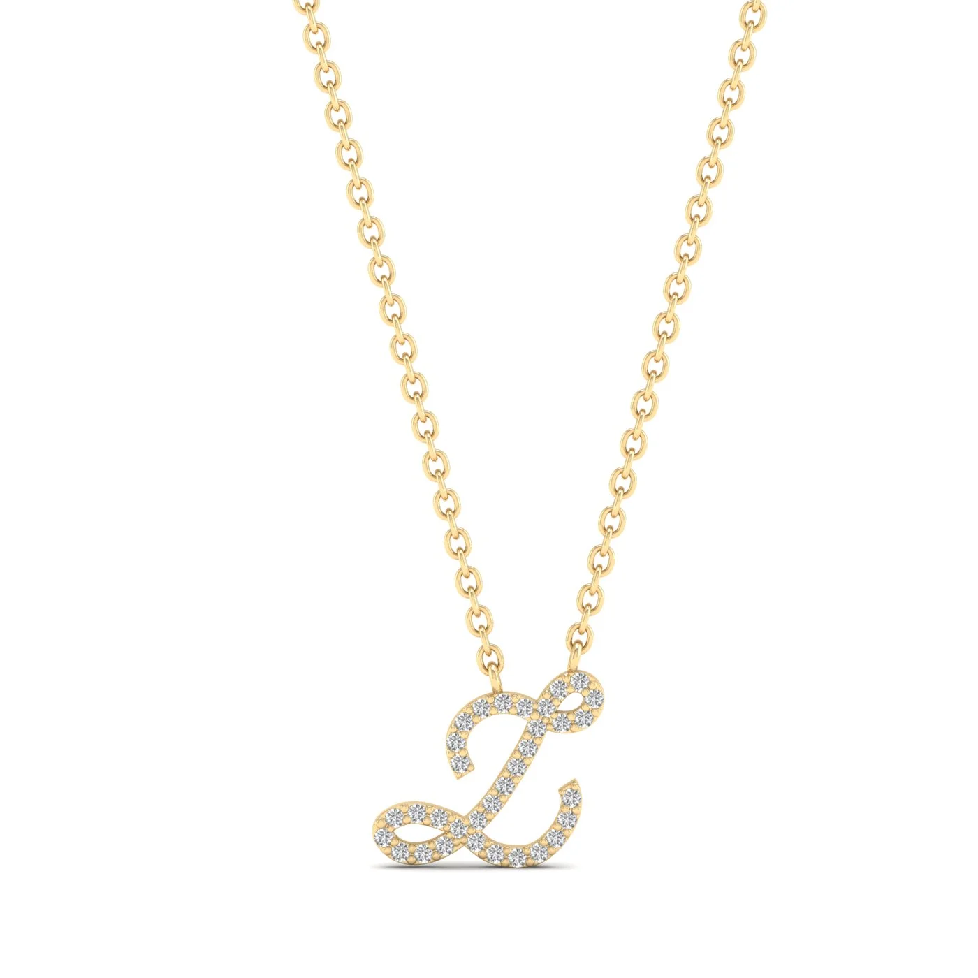 Diamond encrusted sale initial necklace