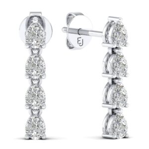 Pear drop diamond Earrings - White Gold