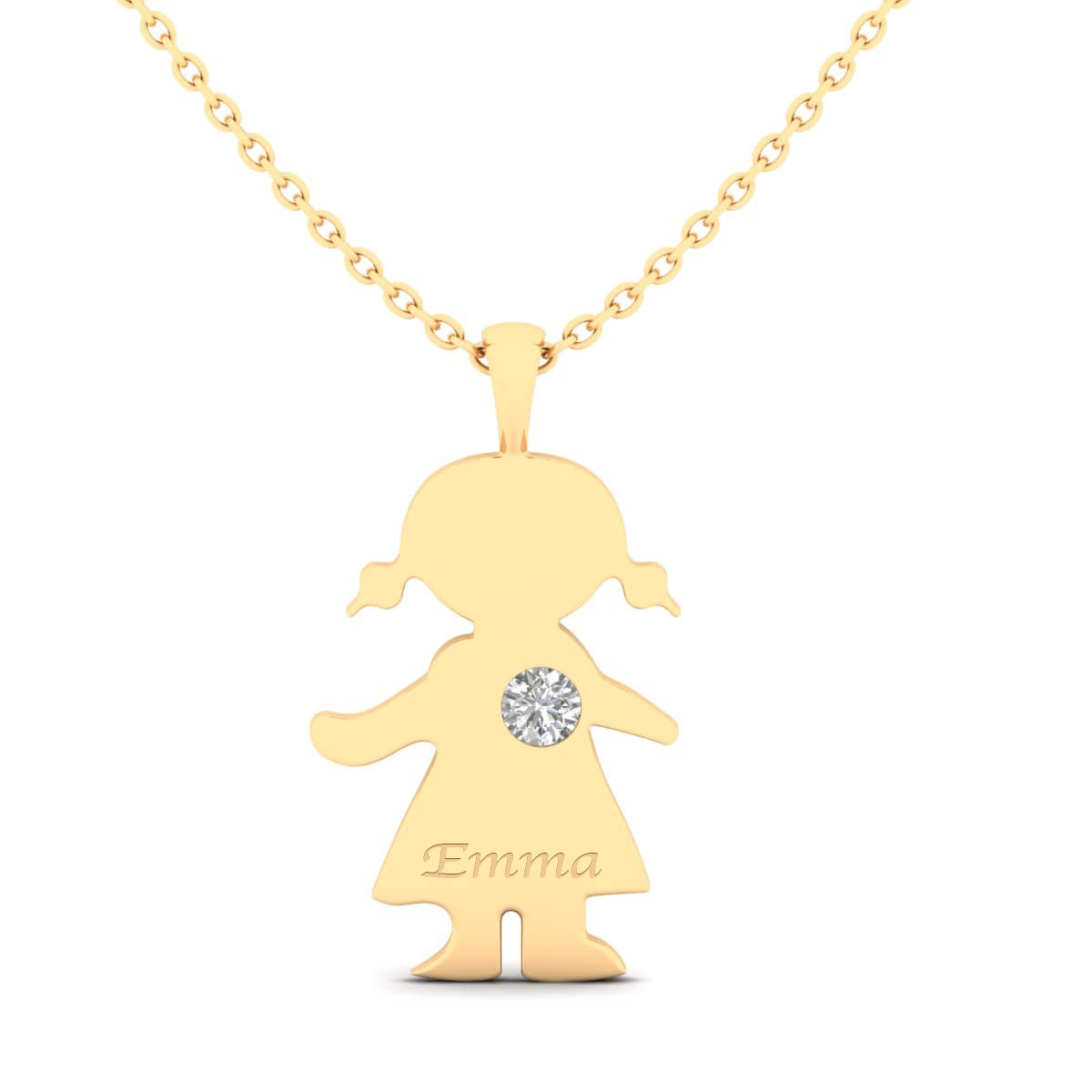 Emma _personalized engraving_diamond kids jewelry_girl_daughter_18K gold_necklace_labgrown diamond_jewelry_jewellery_ETIKA Jewels