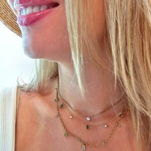 rainbow_gemstones_green_emerald_necklace_18k gold_labgrown_jewellery_jewelry_ETIKA Jewels_Summer Jewellery_Dubai