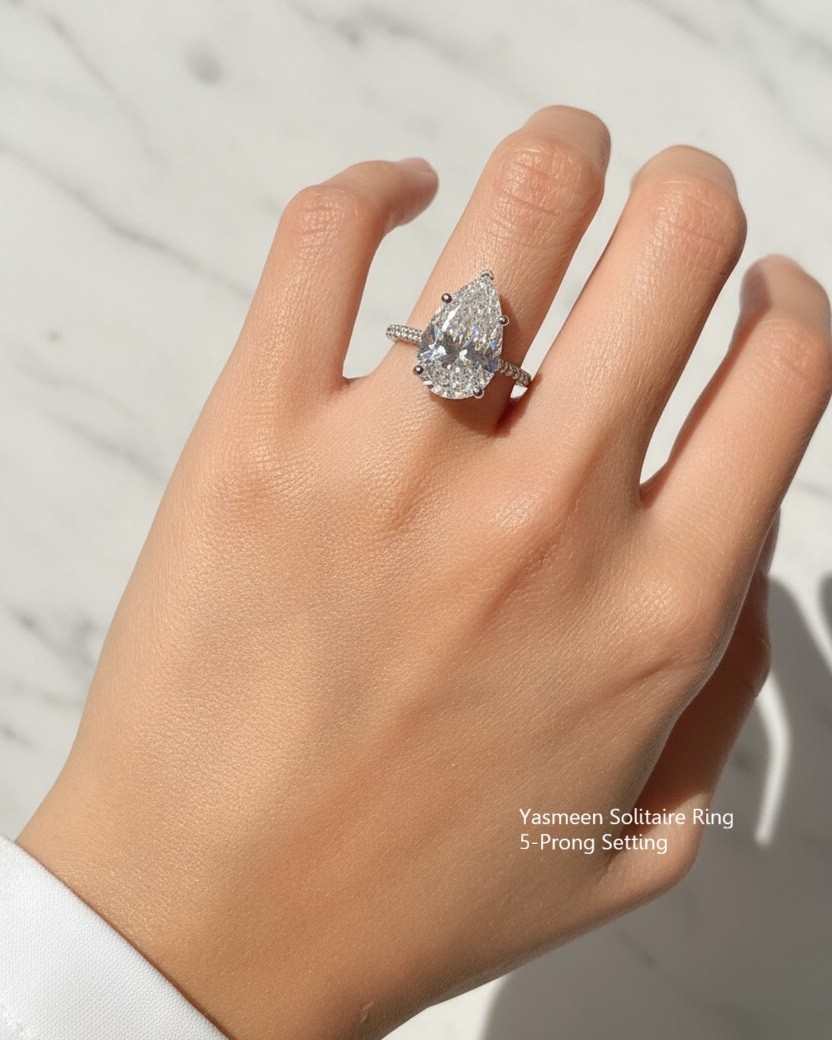 Etika Jewels Pear Diamond SOlitaire Engagement Ring Abu dhabi Etika Jewels Pear Diamond SOlitaire Engagement Ring Abu dhabi