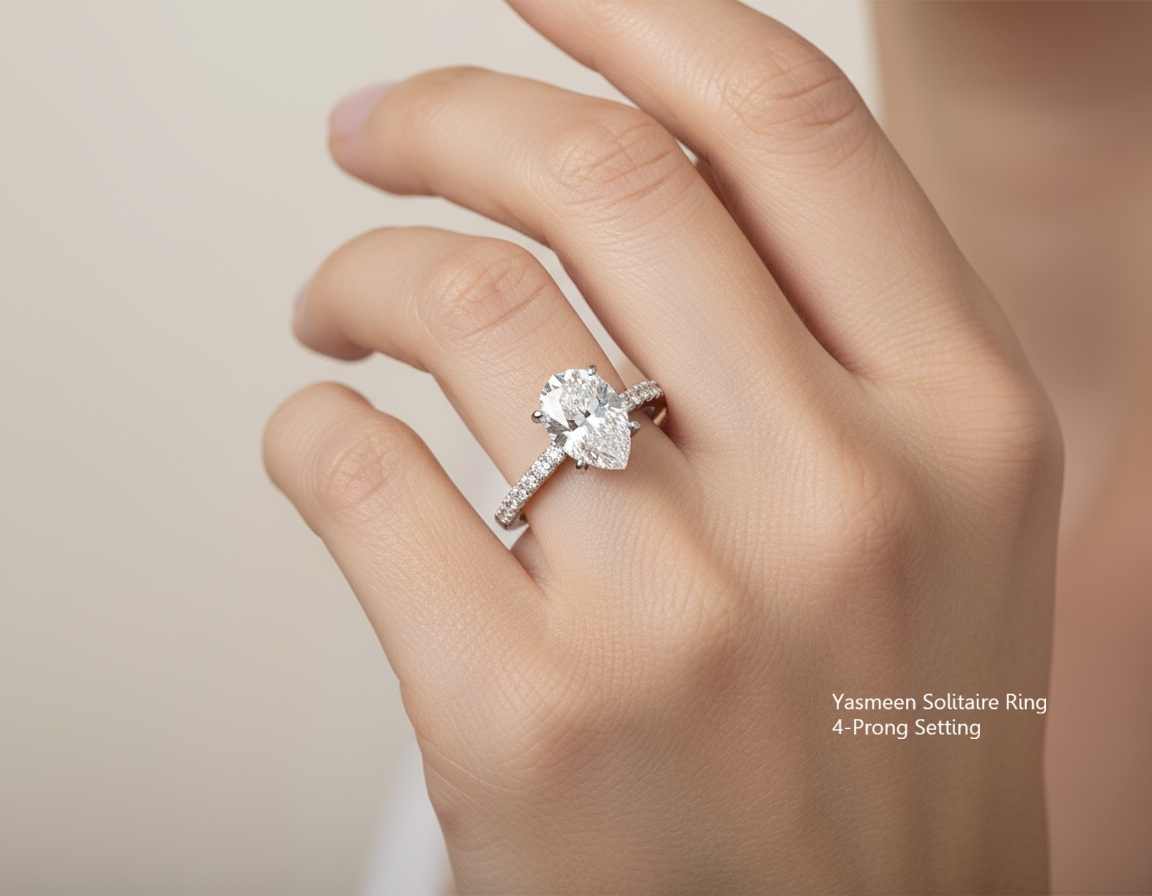 Etika Jewels SOlitaire Ring lab diamond pear cut solitaire Ring Etika Jewels SOlitaire Ring lab diamond pear cut solitaire Ring