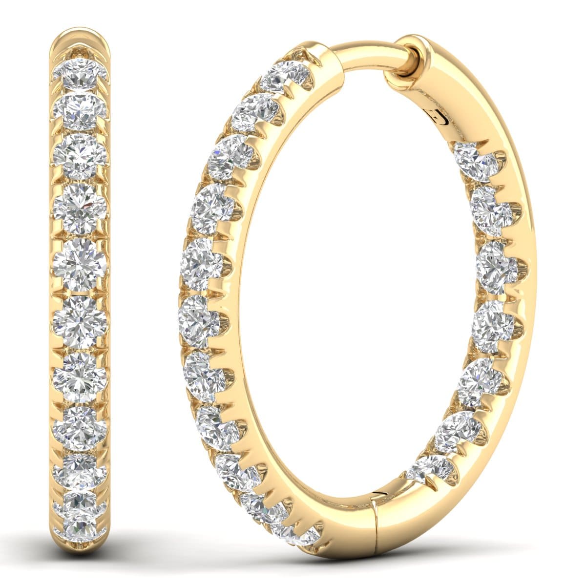 Huggies 2cm diamonds lab grown etika jewels 18K gold (1) Huggies 2cm diamonds lab grown etika jewels 18K gold (1)