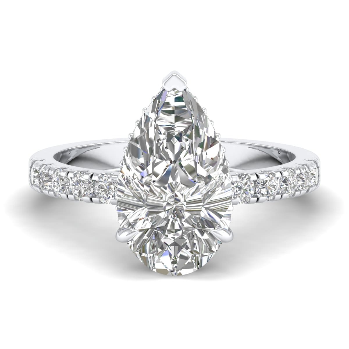 Pear diamond ring diamond on band lab grown diamonds Etika Jewels (2) Pear diamond ring diamond on band lab grown diamonds Etika Jewels (2)