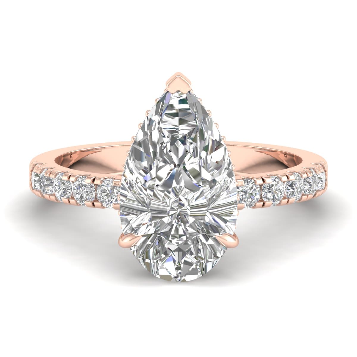 Pear diamond ring diamond on band lab grown diamonds Etika Jewels (3) Pear diamond ring diamond on band lab grown diamonds Etika Jewels (3)