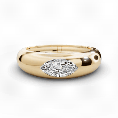 Fancy Diamond Dome Ring_ETIKA Jewels_18K_gold Fancy Diamond Dome Ring_ETIKA Jewels_18K_gold