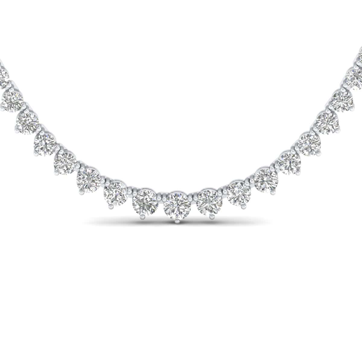 Tennis Necklace 15CT 3 Prongs Setting Etika Jewels (5) Tennis Necklace 15CT 3 Prongs Setting Etika Jewels (5)