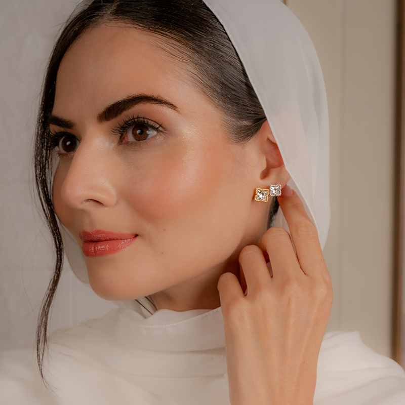 Diamond Earrings_flower collection_labgrown_18K_gold_Jewellery_ETIKA Jewels_Dubai 2 Diamond Earrings_flower collection_labgrown_18K_gold_Jewellery_ETIKA Jewels_Dubai 2